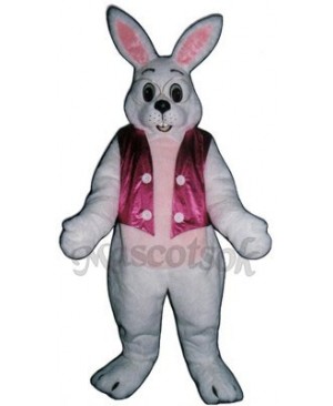 Cute Easter Bunny Rabbit with Vest Mascot Costume