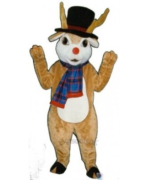 Cute Danny Deer with Hat & Scarf Mascot Costume
