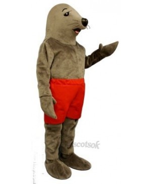 Cute Sunning Seal with Shorts Mascot Costume