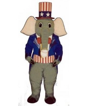 Cute Patriotic Elephant Mascot Costume