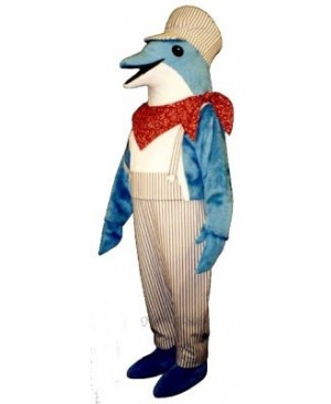 Cute Engineer Dolphin Mascot Costume