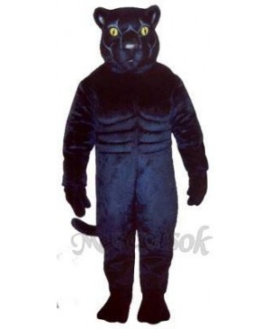 Cute Muscled Panther Mascot Costume