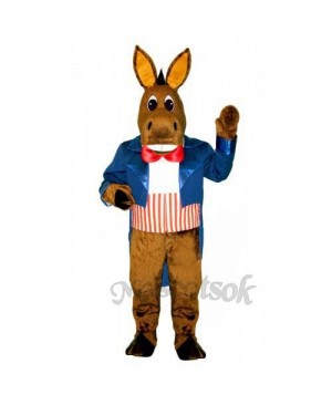 Cute Patriotic Donkey Mascot Costume