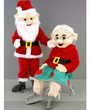 Mr. Santa Claus Father Christmas/Mrs. Santa Claus Mascot Costumes People