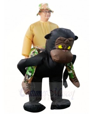 Gorilla Monkey Carry me Ride on Orangutan Gibbon Chimp Inflatable Halloween Xmas Costumes for Adults