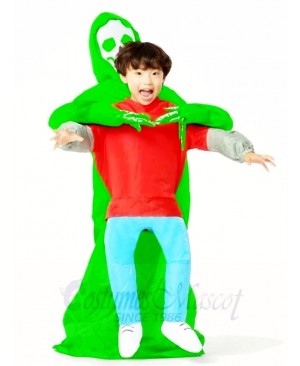 Green Alien Carry me Monster Inflatable Halloween Xmas Costumes for Kids