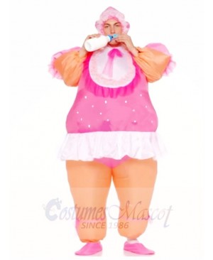 Adult Inflatable Costumes Pink Baby Doll Party Suits