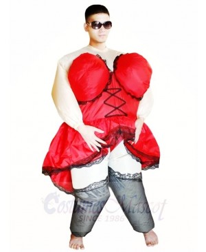 Chubby Sexy Lady Dancer Barmaid Inflatable Halloween Christmas Costumes for Adults