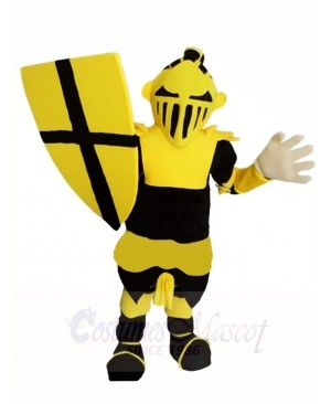 Black and Yellow Knight Warrior Mascot Costumes People