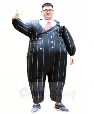 Gangster Black Suits Inflatable Halloween Christmas Costumes for Adults