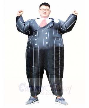 Gangster Black Suits Inflatable Halloween Christmas Costumes for Adults