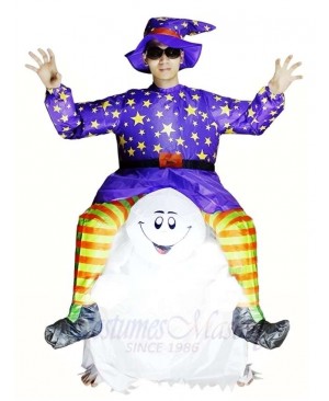 Devil Carry Me Rider on Ghost Scary Inflatable Halloween Christmas Costumes for Adults