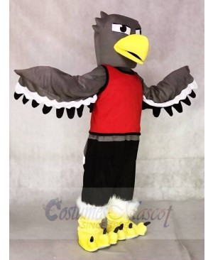 Grey Seahawk with Red Shirt Mascot Costumes Animal