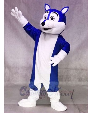 Dark Blue Wolf Fursuit Mascot Costumes Animal
