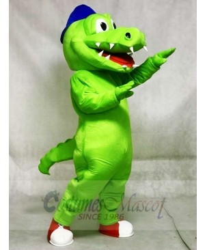 Blue Hat Green Crocodile Alligator Mascot Costumes