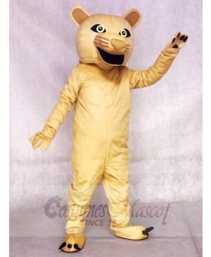 Realistic Adult Light Tan Cougar Mascot Costume