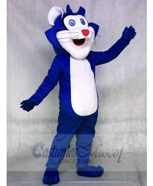Blue Fat Cat Mascot Costume