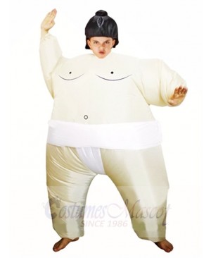 White Japanese Fat Man Sumo Inflatable Halloween Christmas Costumes for Kids