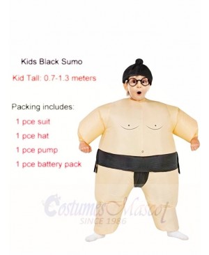 Black Japanese Fat Man Sumo Inflatable Halloween Christmas Costumes for Kids
