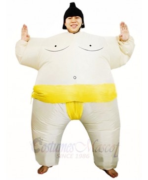Yellow Japanese Fat Man Sumo Inflatable Halloween Christmas Costumes for Adults