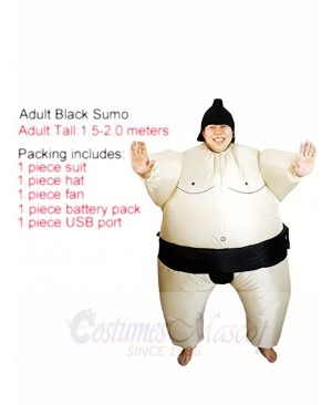 Black Japanese Fat Man Sumo Inflatable Halloween Christmas Costumes for Adults