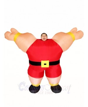Red Weightlifter Weight Lifting Inflatable Halloween Christmas Costumes for Adults