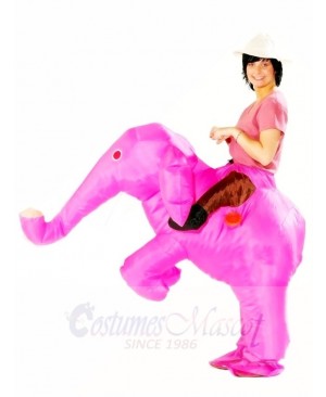 Carry me Ride On Pink Elephant Inflatable Halloween Christmas Costumes for Adults