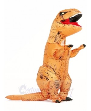 Brown T-REX Dinosaur Inflatable Halloween Christmas Costumes for Kids