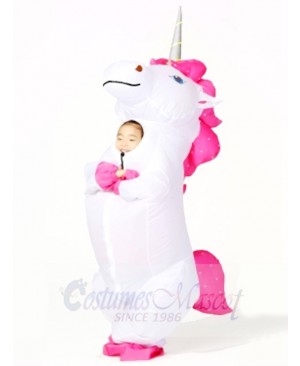 White Unicorn Inflatable Halloween Christmas Costumes for Kids