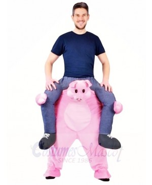Piggy Back Pink Pig Carry Me Ride on Hog Mascot Costumes Halloween 