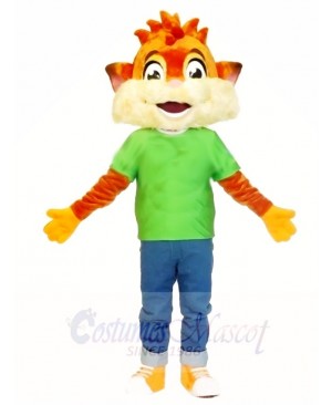 Fox in Green Shirt Mascot Costumes Animal