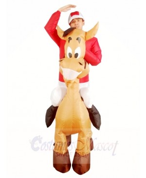 Ride on Horse Blow Up Donkey Inflatable Halloween Xmas Costumes for Adults