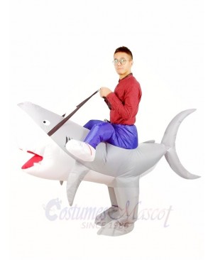 Ride on Shark Inflatable Halloween Xmas Costumes for Adults