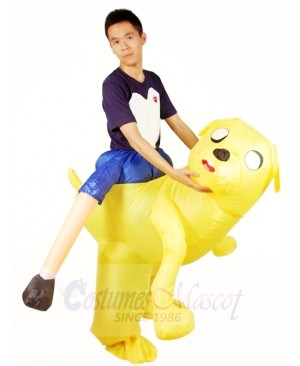 Ride on Jake the Yellow Dog Adventure Time Inflatable Halloween Xmas Costumes for Adults