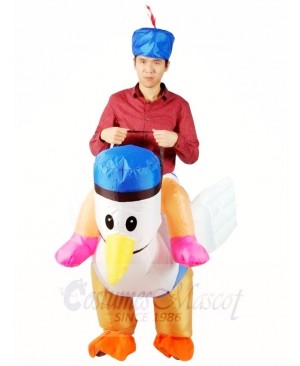 Ride on Sea Gull Rooster Chicken Cock Inflatable Halloween Xmas Costumes for Adults