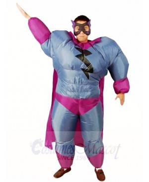 Fat Superman Grey Superhero Inflatable Halloween Xmas Costumes for Adults