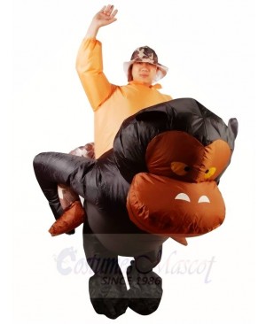 Ride on Gorilla Monkey Orangutan Gibbon Chimp Inflatable Halloween Xmas Costumes for Adults