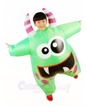 Big Mouth Green Monster Inflatable Halloween Xmas Costumes for Kids