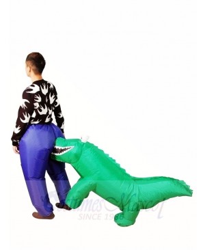 Carry Biting Alligator Crocodile Bites Inflatable Halloween Xmas Costumes for Adults