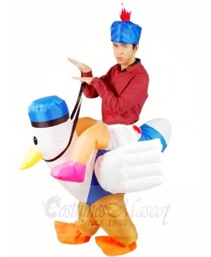 Ride on Sea Gull Rooster Chicken Cock Inflatable Halloween Xmas Costumes for Adults