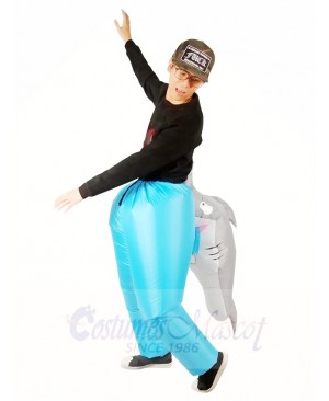 Carry Biting Shark Bites Inflatable Halloween Xmas Costumes for Adults