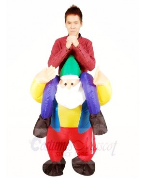 Ride on Garden Gnome Elf Inflatable Halloween Xmas Costumes for Adults