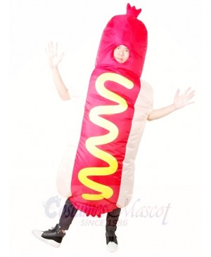 Snack Food Promotion Hot Dog Inflatable Halloween Christmas Costumes for Adults