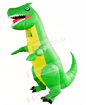 Green Tyrannosaurus T-REX Skull Dinosaur Inflatable Halloween Christmas Costumes for Adults