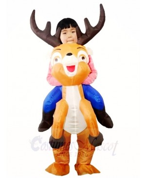 Ride On Reindeer Inflatable Halloween Christmas Xmas Costumes for Kids