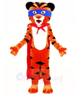 Superhero Tiger with Red Cloak Mascot Costumes Animal