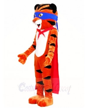 Superhero Tiger with Red Cloak Mascot Costumes Animal
