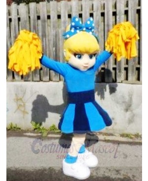 Blue Dress Cutie Cheer Leader Mascot Costumes People