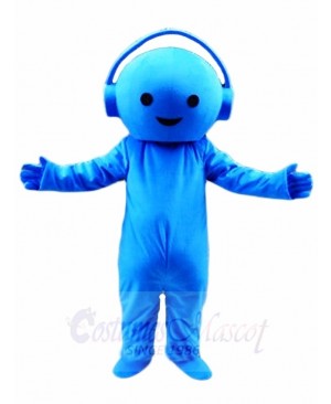 Blue Music DJ Boy with Headset Mascot Costumes People