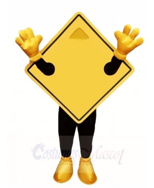 Yellow Guideboard Street Nameplate Mascot Costumes 